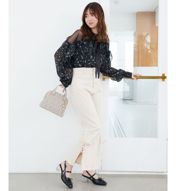 MAJESTICLEGON「サイドレースアップ美脚デニム」|デニム|