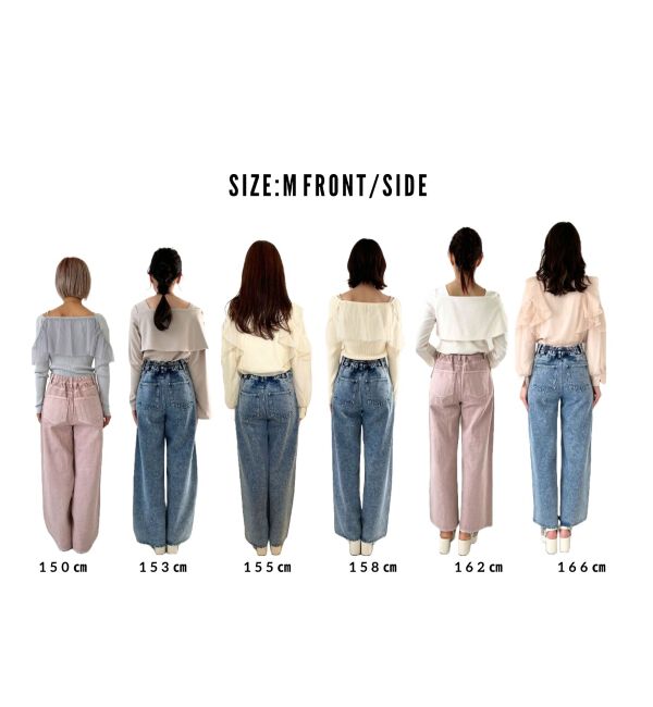 MAJESTICLEGON「リボンビジューデニムパンツ」|デニム|