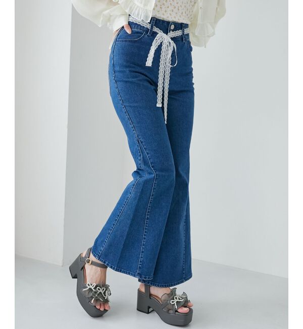  「ヒップハートフレアパンツ」|デニム|