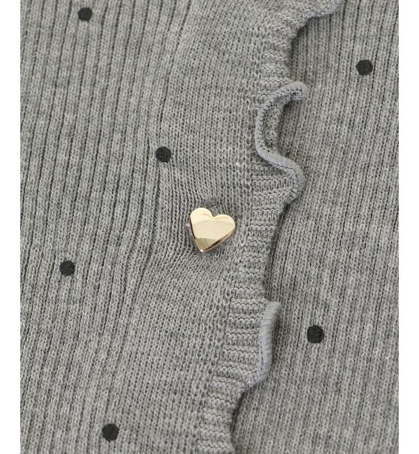  「ドットパターンリブカーディガン」|カーディガン|
