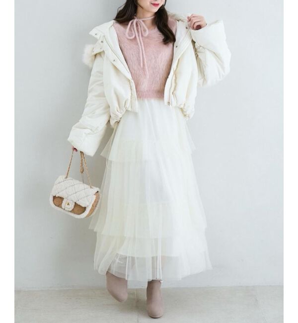  「◎ティアードスカート」|スカート|アイボリー