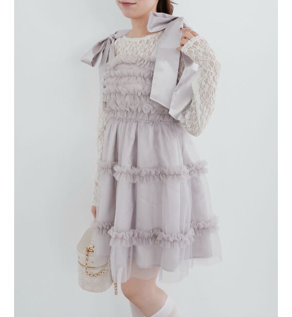  「フリルチュールミニワンピース」|ワンピース|