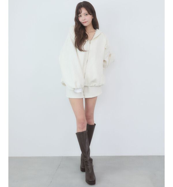  「キラキラツイードミディブルゾン」|ブルゾン・スタジャン|