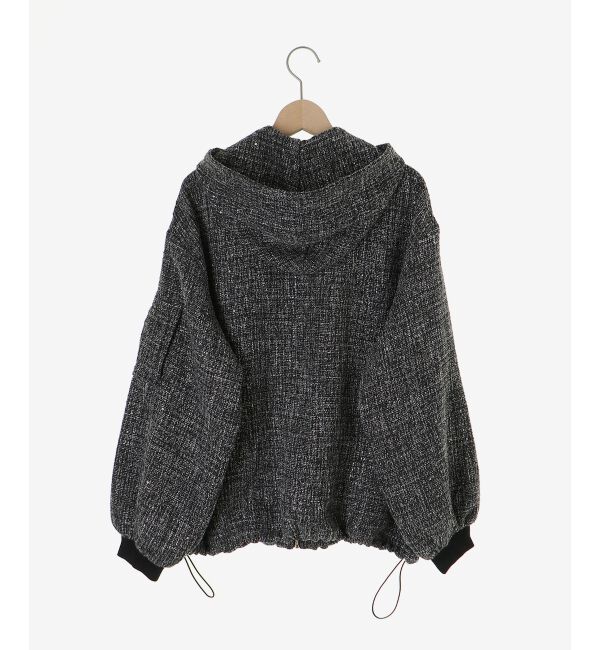  「キラキラツイードミディブルゾン」|ブルゾン・スタジャン|