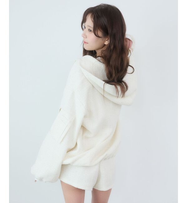  「キラキラツイードミディブルゾン」|ブルゾン・スタジャン|