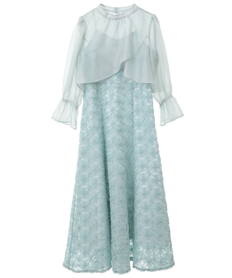 earth music&ecology「SET2点シアーブラウス＋3Dレースワンピース」|ワンピース|