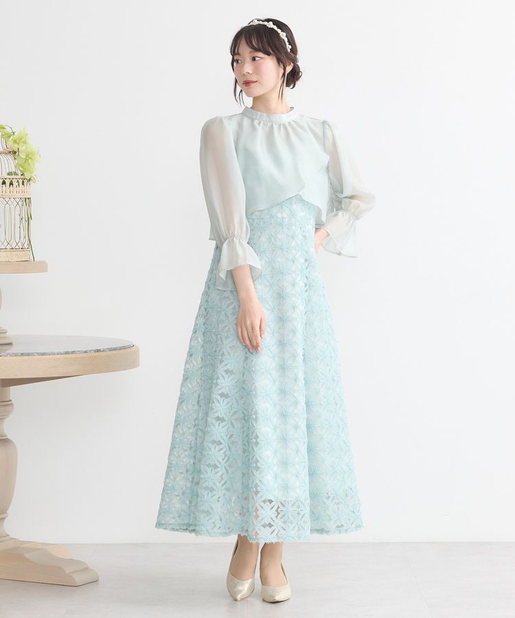 earth music&ecology「SET2点シアーブラウス＋3Dレースワンピース」|ワンピース|Mint