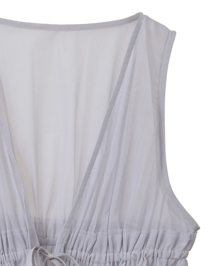 earth music&ecology「チュールドロストギャザーベスト」|ベスト・ジレ|