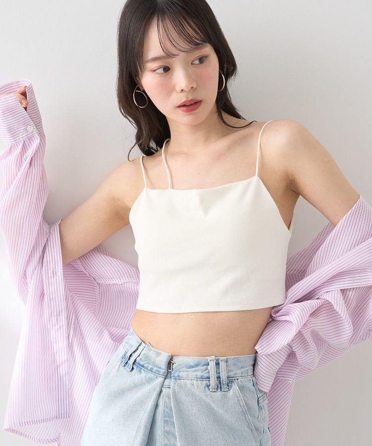 earth music&ecology「アシメショルダーショートキャミソール」|インナー|