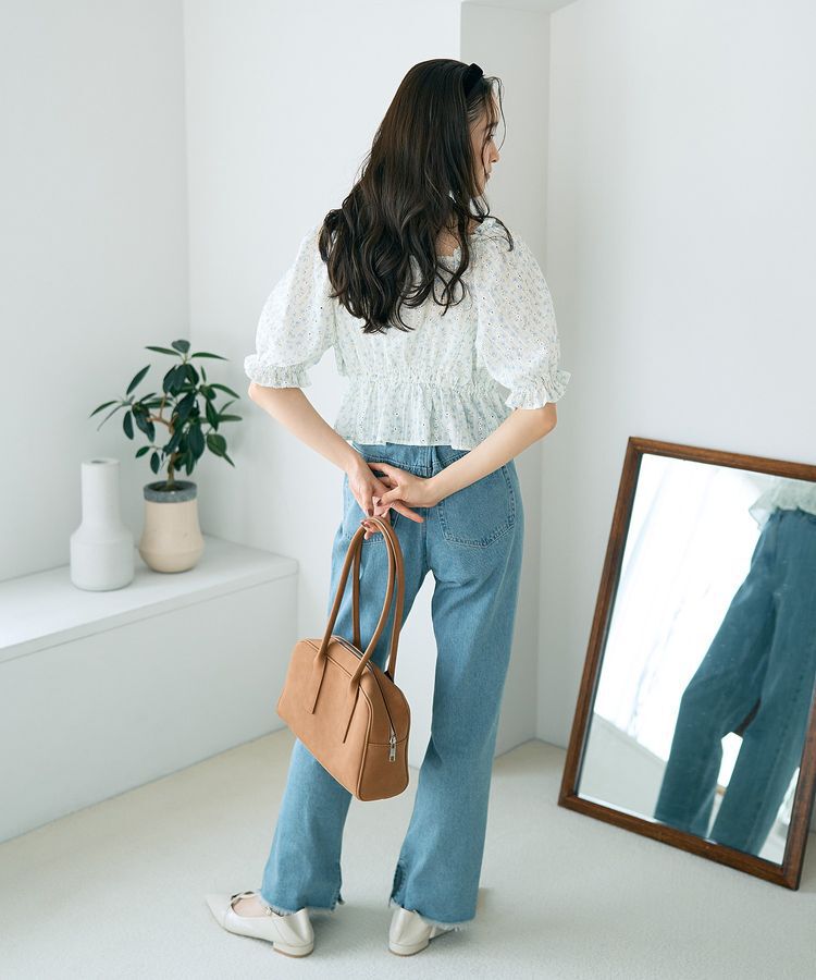 earth music&ecology「カットオフフレアデニムパンツ」|デニム|