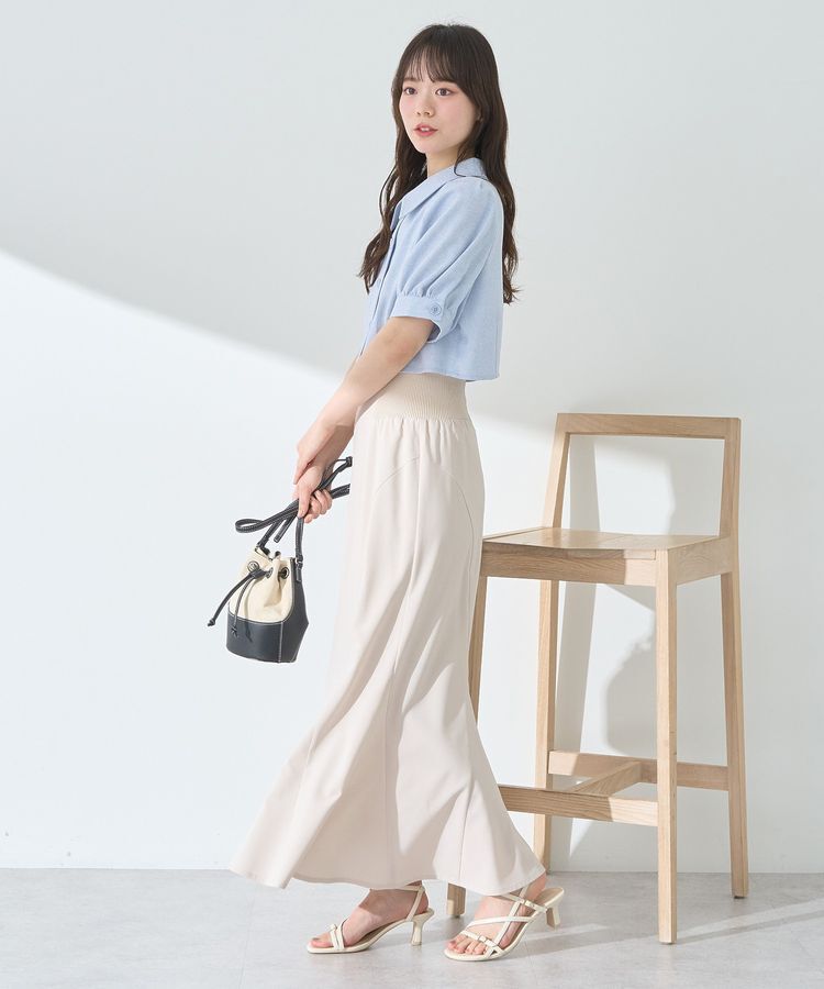 earth music&ecology「サイドリブパネルラインマーメイドスカート」|タイト|