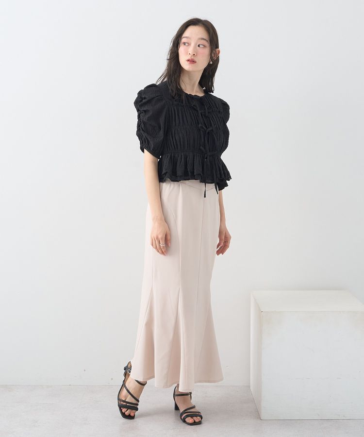 earth music&ecology「サイドリブパネルラインマーメイドスカート」|タイト|