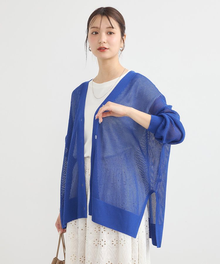 earth music&ecology「メッシュルーズカーディガン」|カーディガン|