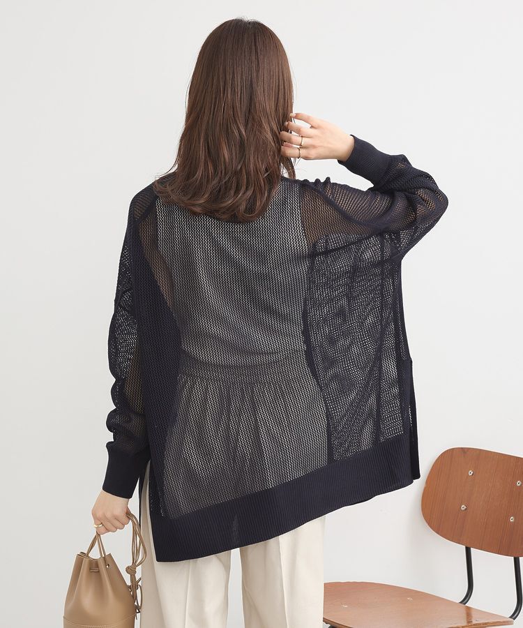 earth music&ecology「メッシュルーズカーディガン」|カーディガン|