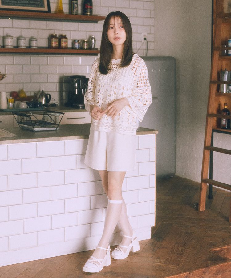 earth music&ecology「クロシェ風プルオーバー」|Tシャツ・カットソー|