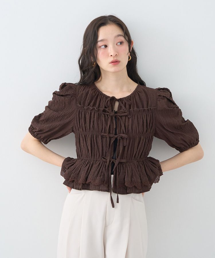 earth music&ecology「レースティアードシャーリングブラウス」|シャツ・ブラウス|