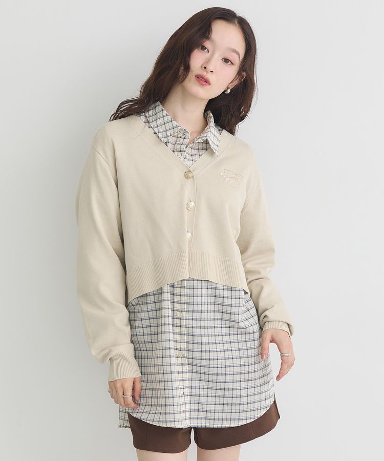 earth music&ecology「2wayショルダードロストリボンチェックシャツ」|シャツ・ブラウス|