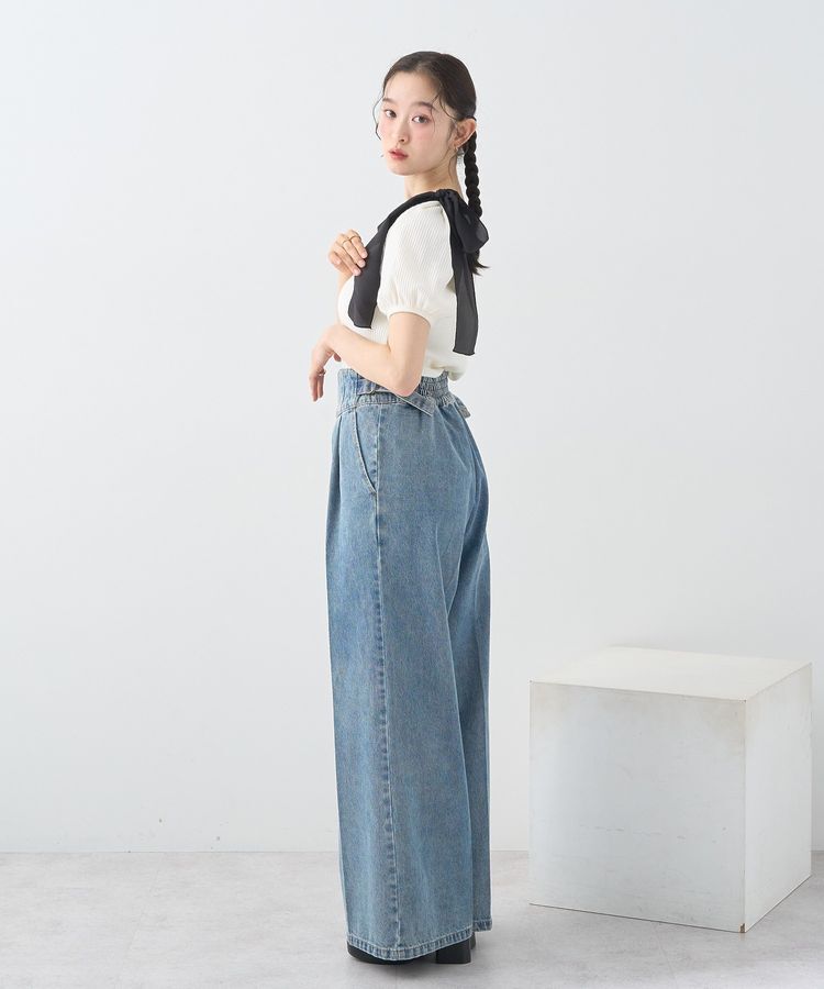 earth music&ecology「アシメ肩リボンカットソー」|Tシャツ・カットソー|