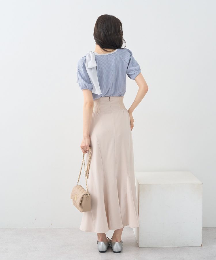 earth music&ecology「アシメ肩リボンカットソー」|Tシャツ・カットソー|