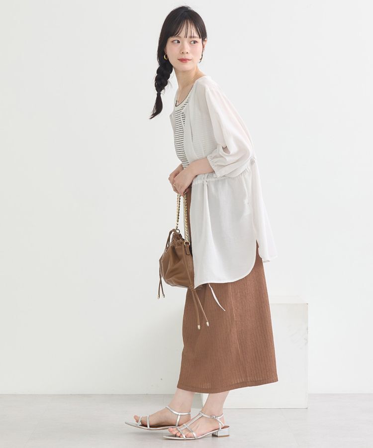 earth music&ecology「ふんわりスリーブドロストシャツ」|シャツ・ブラウス|