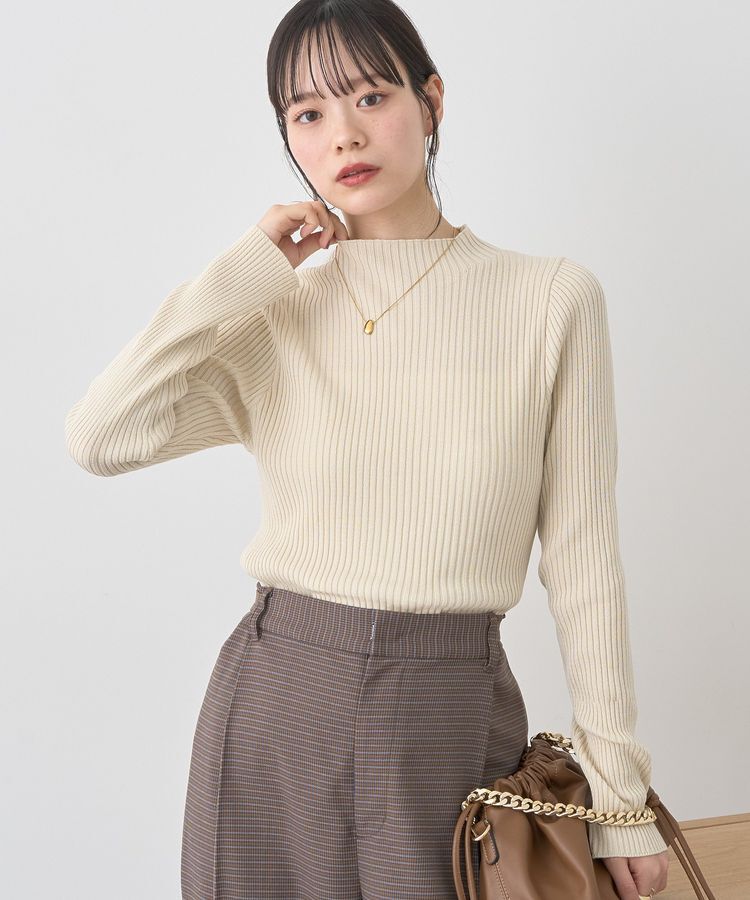 earth music&ecology「ハイネックリブニットプルオーバー」|ニット・セーター|Ivory