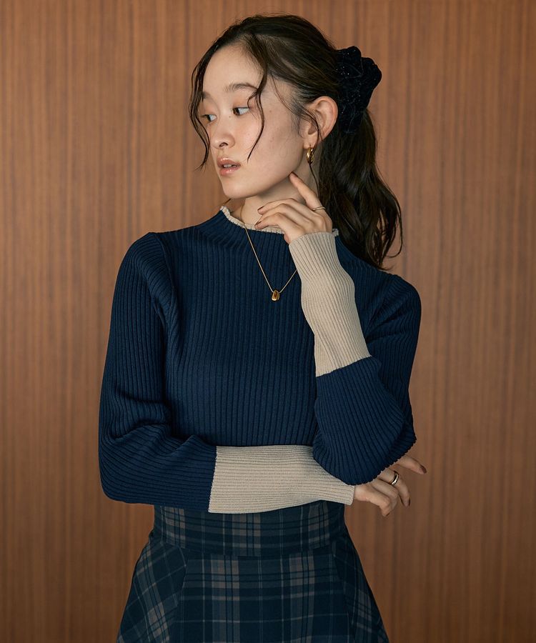 earth music&ecology「ハイネックリブニットプルオーバー」|ニット・セーター|