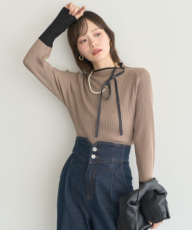 earth music&ecology「ハイネックリブニットプルオーバー」|ニット・セーター|