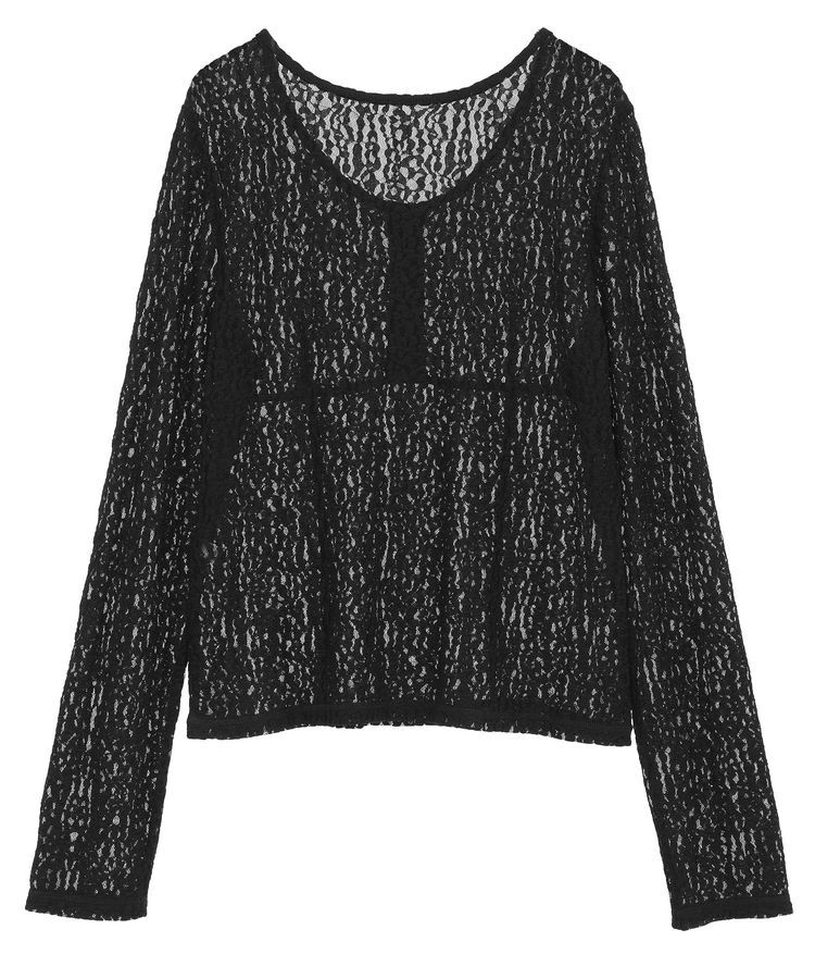 earth music&ecology「フロントボタンレースプルオーバー」|Tシャツ・カットソー|