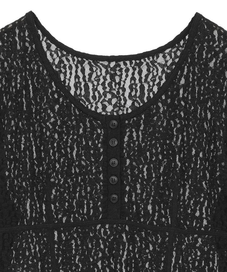 earth music&ecology「フロントボタンレースプルオーバー」|Tシャツ・カットソー|