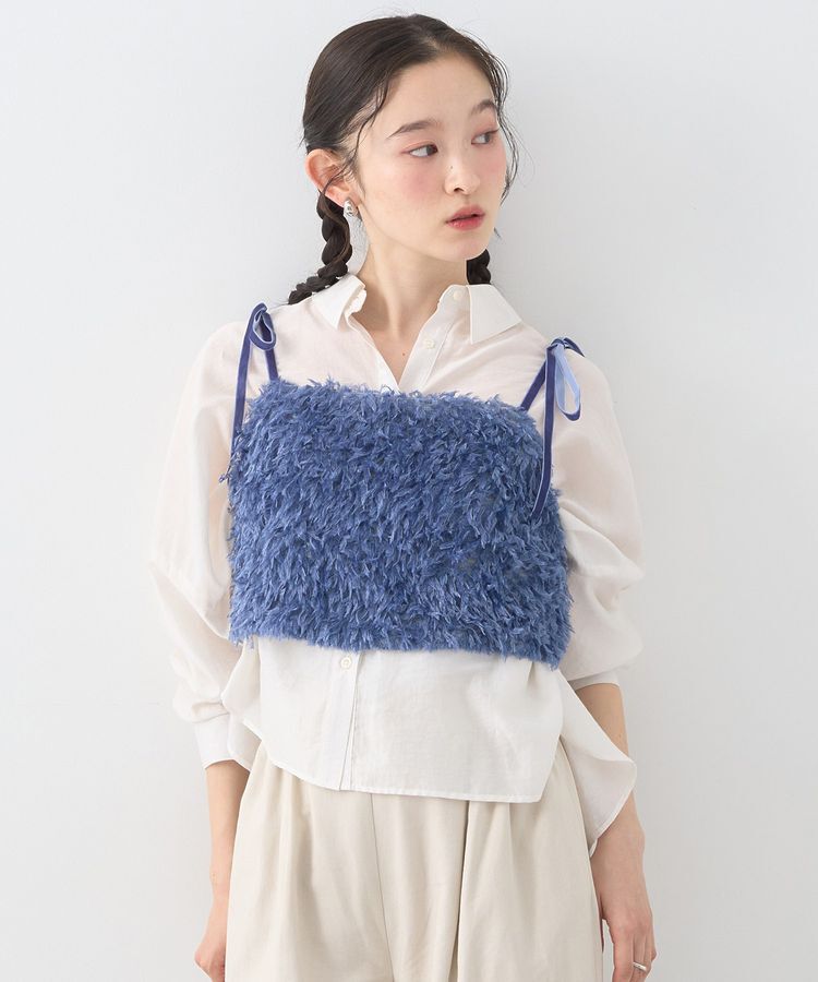 earth music&ecology「ベロアリボンフェザービスチェ」|ベスト・ジレ|