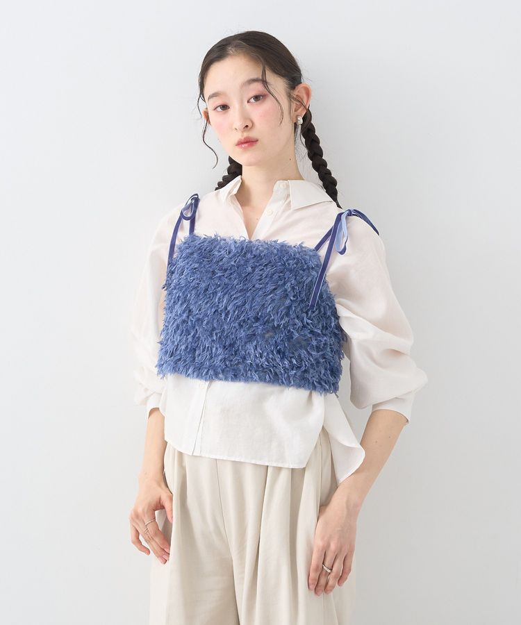 earth music&ecology「ベロアリボンフェザービスチェ」|ベスト・ジレ|