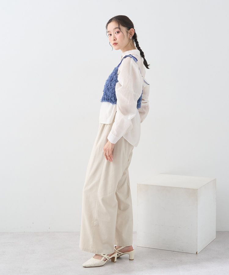 earth music&ecology「ベロアリボンフェザービスチェ」|ベスト・ジレ|