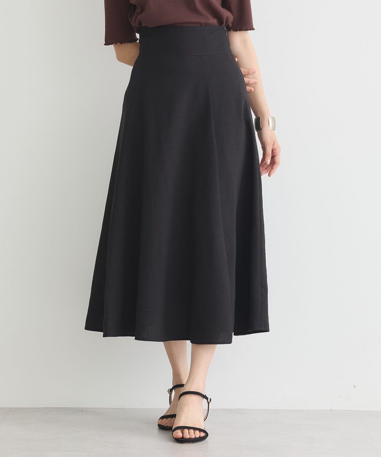 earth music&ecology「バックレースアップスカート」|フレア|Black