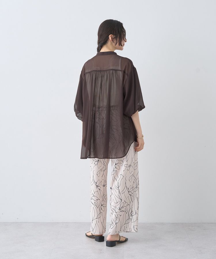 earth music&ecology「バルーンスリーブシアーシャツ」|シャツ・ブラウス|