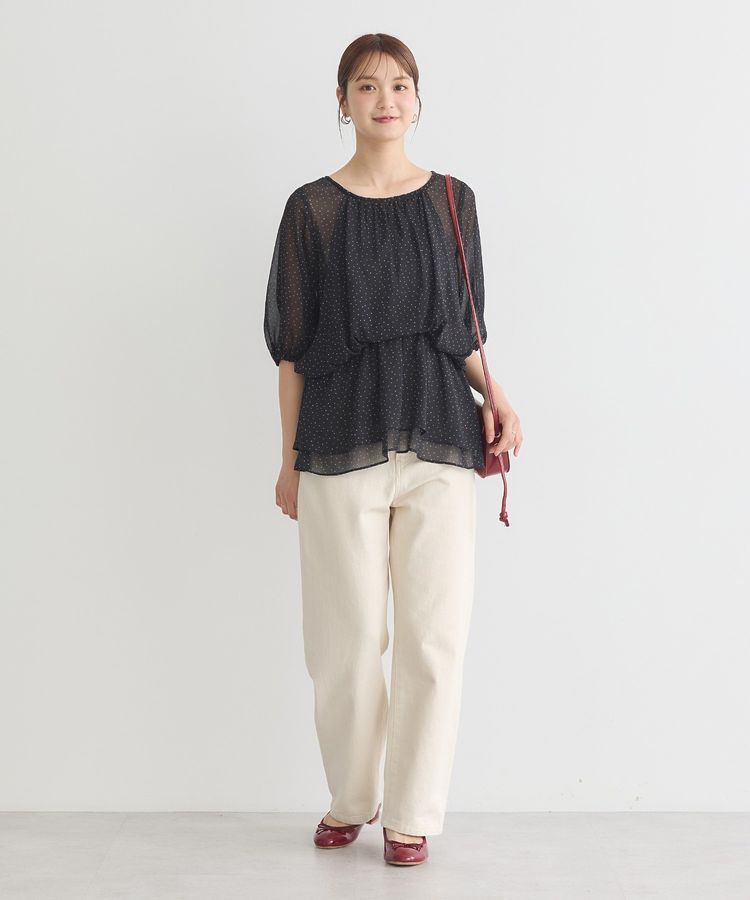 earth music&ecology「レイヤードライクドット柄ブラウス」|シャツ・ブラウス|