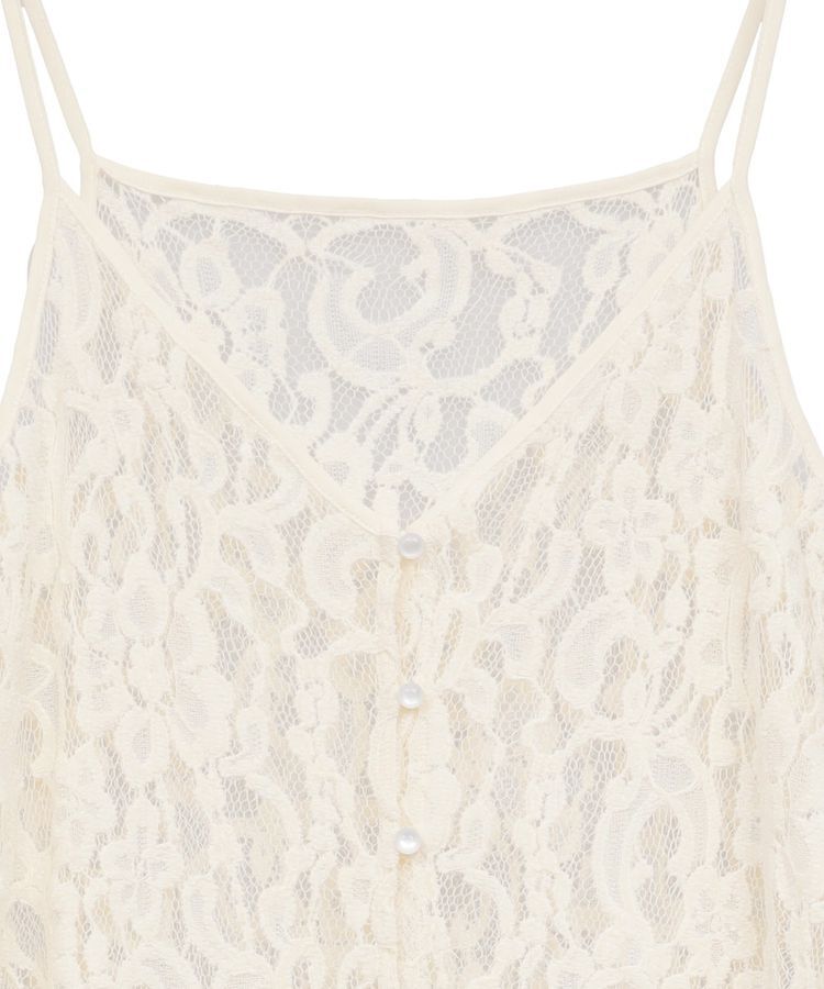 earth music&ecology「起毛レースレイヤードキャミワンピース」|ワンピース|