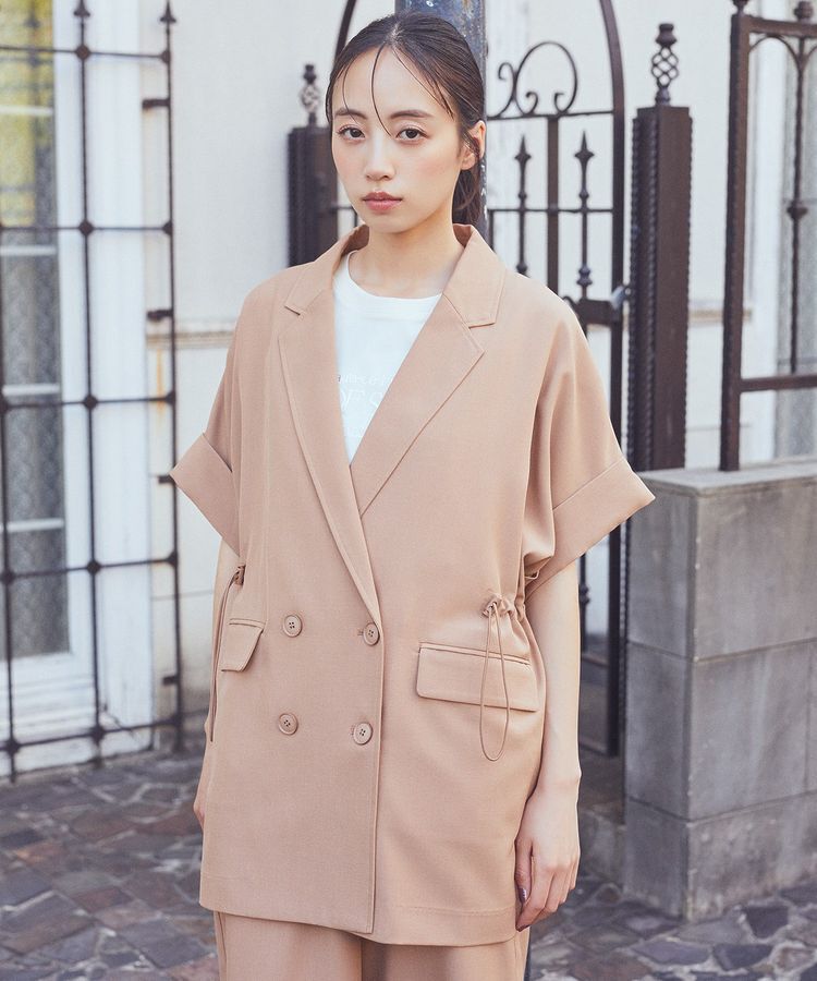 earth music&ecology「半袖サイドドロストジャケット」|テーラードジャケット|