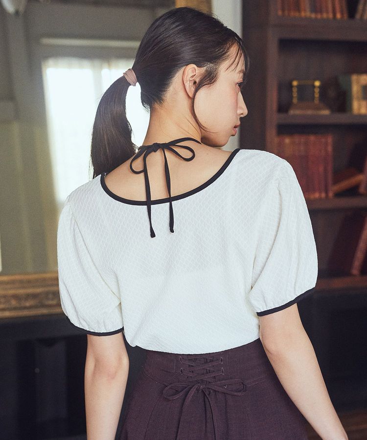 earth music&ecology「マルチウェイ配色リボンカットプルオーバー」|Tシャツ・カットソー|