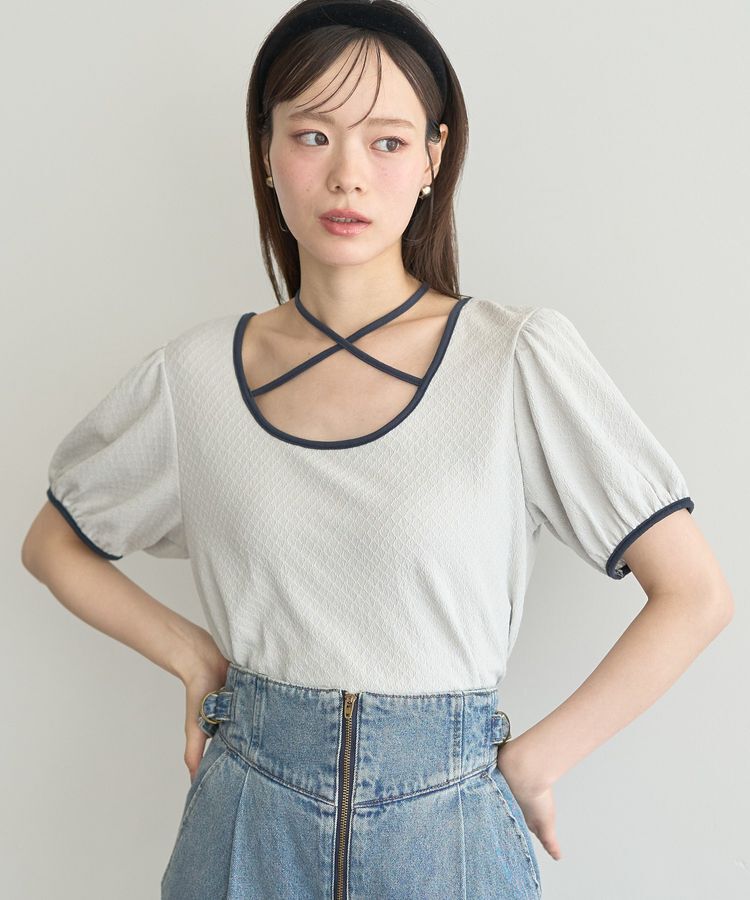 earth music&ecology「マルチウェイ配色リボンカットプルオーバー」|Tシャツ・カットソー|Mint