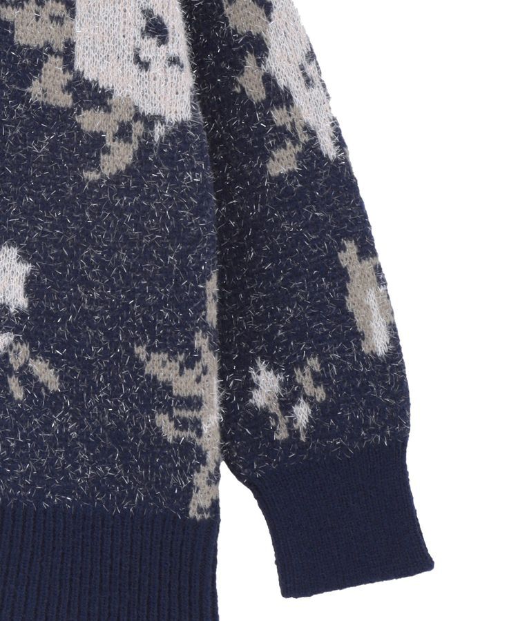 earth music&ecology「フラワージャガードラメシャギーカーディガン」|カーディガン|