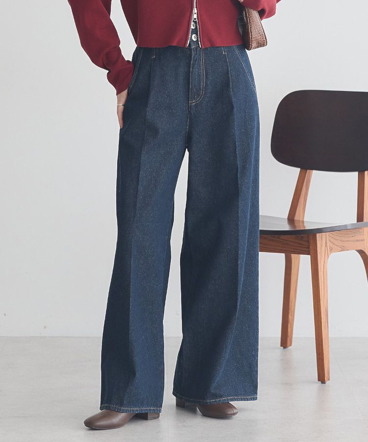 earth music&ecology「ハイウエストデニムパンツ」|デニム|Indigo