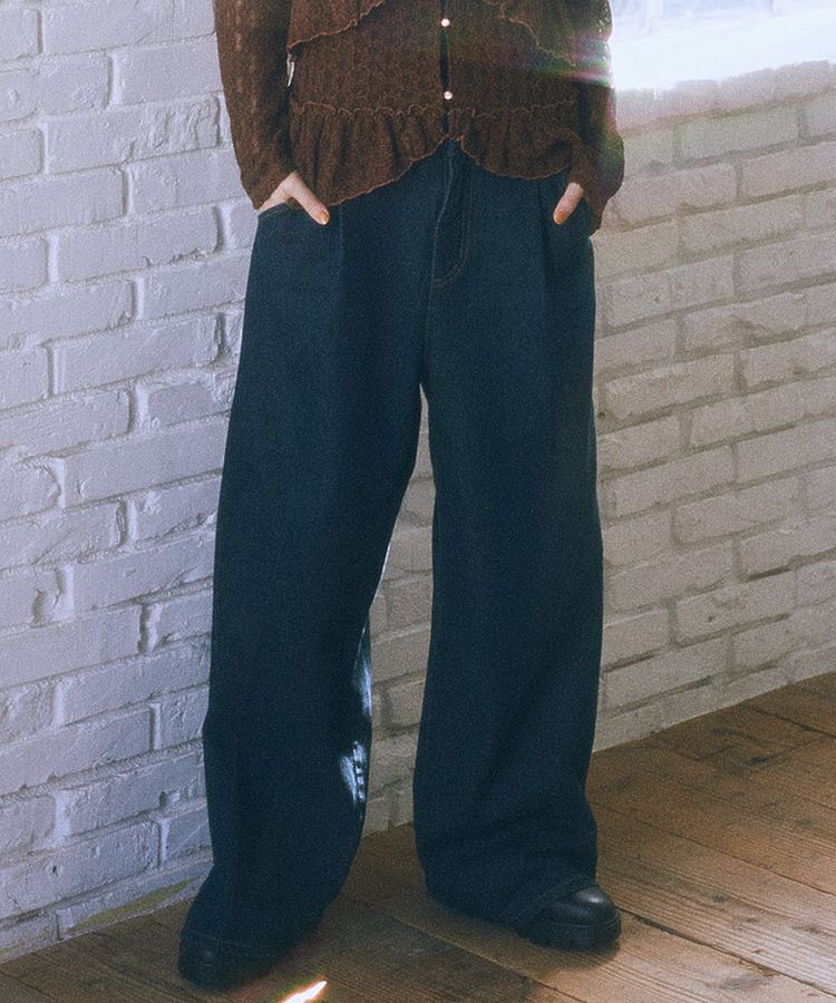 earth music&ecology「ハイウエストデニムパンツ」|デニム|