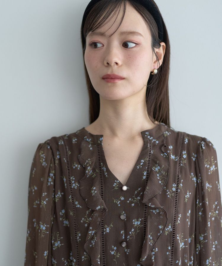 earth music&ecology「フラワー楊柳ティアードミニワンピース」|ワンピース|