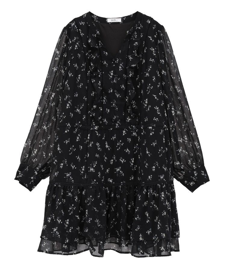 earth music&ecology「フラワー楊柳ティアードミニワンピース」|ワンピース|