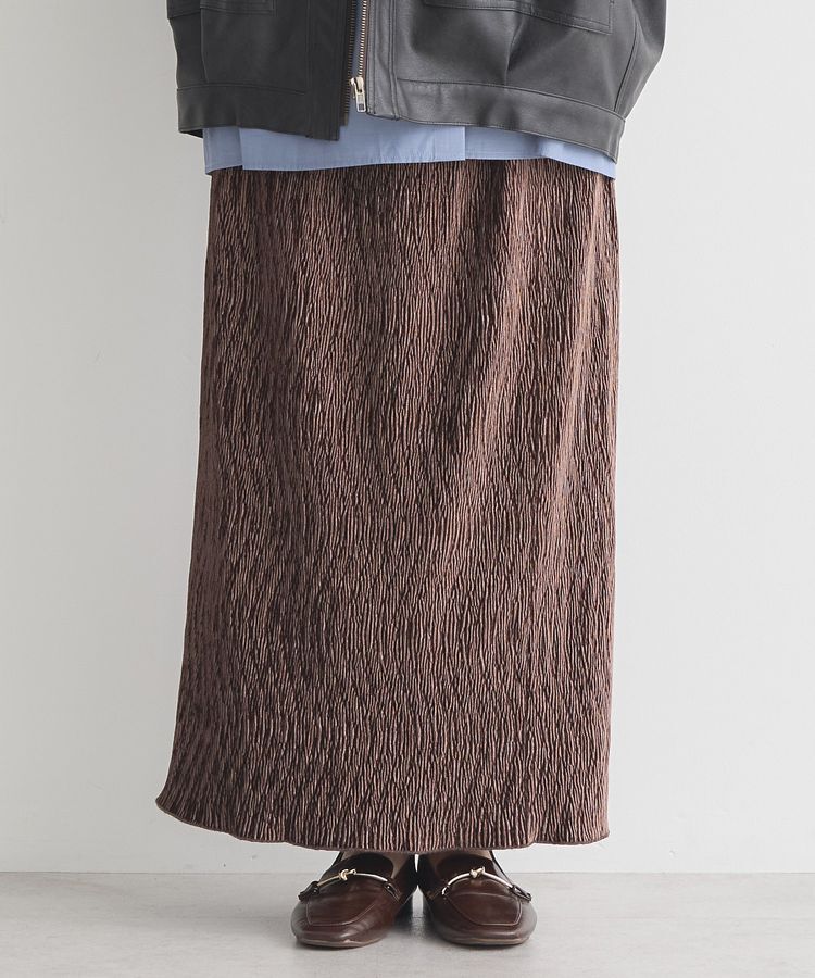 earth music&ecology「シャイニーベロアスカート」|タイト|