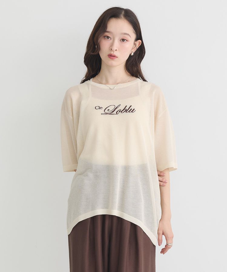 earth music&ecology「ロゴ刺繍シアープルオーバー」|ニット・セーター|