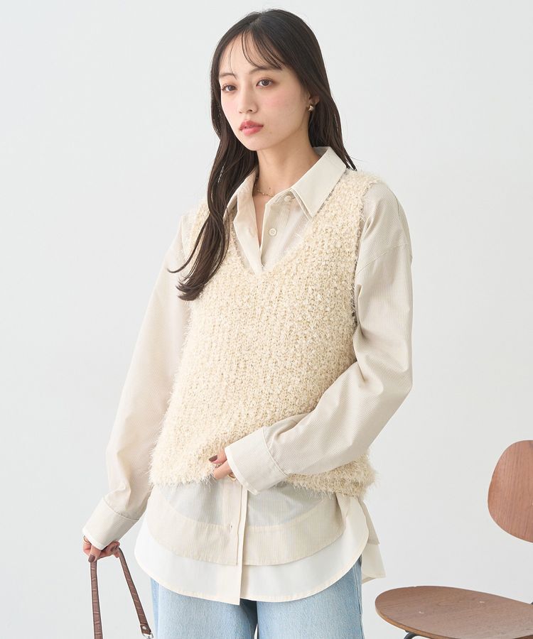 earth music&ecology「レイヤードストライプシャツ」|シャツ・ブラウス|