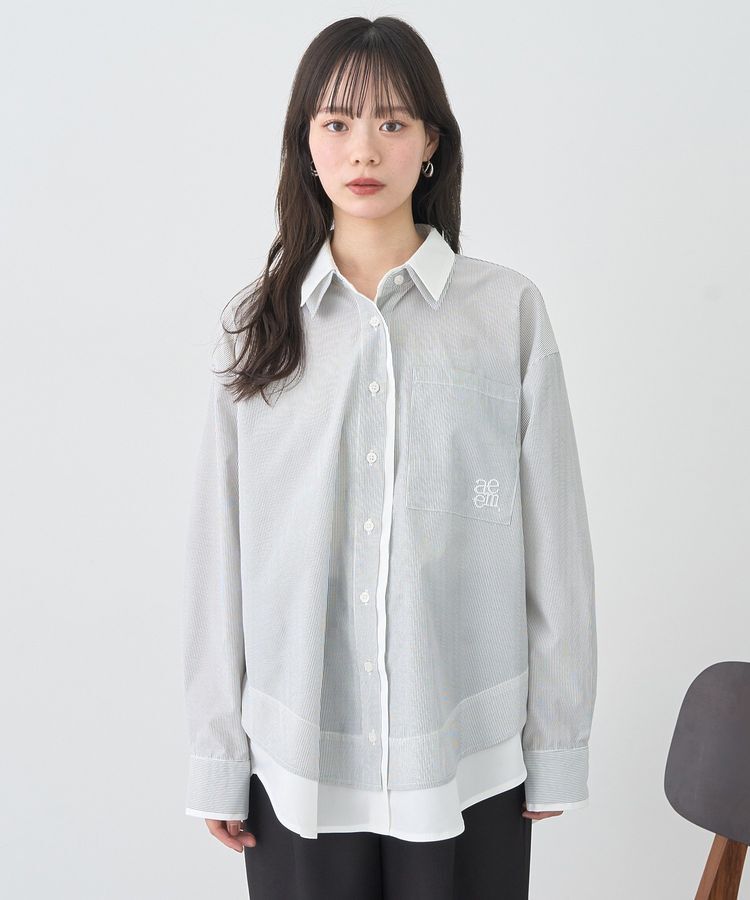 earth music&ecology「レイヤードストライプシャツ」|シャツ・ブラウス|