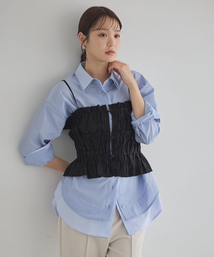 earth music&ecology「レイヤードストライプシャツ」|シャツ・ブラウス|