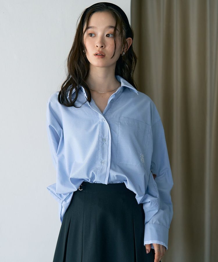 earth music&ecology「レイヤードストライプシャツ」|シャツ・ブラウス|Sax